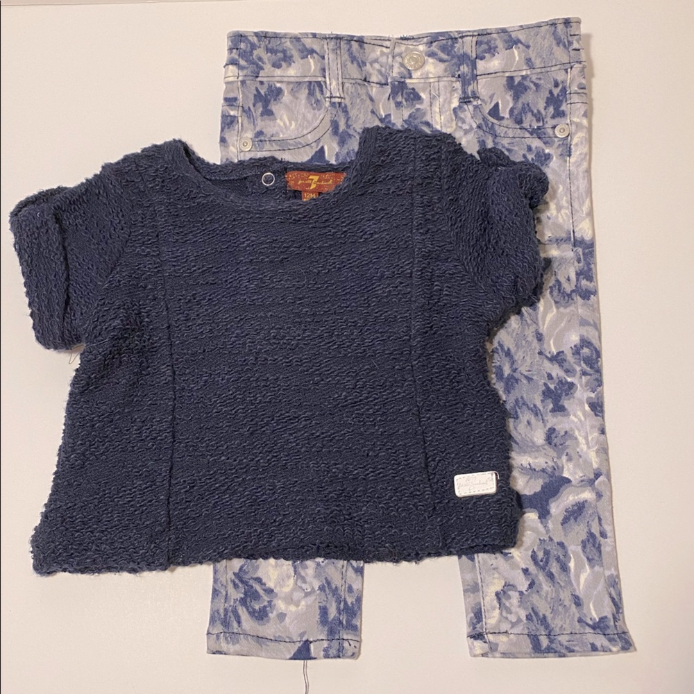 7 For All Mankind Baby Girl 2pc Set 12m